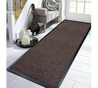 TrendMakers Large BROWN/BLACK Hardwearing Heavy Duty Black PVC Edge Pile Top Rubber Barrier Entrance Door | Doormat Floor Mat Rugs | 80cm x 120cm
