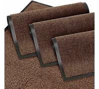 TrendMakers LARGE BROWN/BLACK NON SLIP DOOR MAT RUBBER BACKED PVC EDGED KITCHEN RUNNER FRONT DOOR ENTRANCE OUTSIDE DOORMAT PATIO RUG DIRT DEBRIS MUD TRAPPER WATERPROOF MAT(90 x 300 CM)