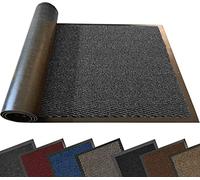 TrendMakers LARGE GREY/BLACK DOOR MAT DIRT TRAPPER NON SLIP WELCOME ENTRANCE INDOOR/OUTDOOR RUBBER BACKED DOORMAT RUNNER BARRIER MATS RUG PVC EDGED KITCHEN FLOOR MAT 80X200CM (2ft 8" x 6ft 8")