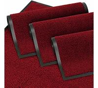 TrendMakers LARGE RED/BLACK NON SLIP DOOR MAT RUBBER BACKED PVC EDGED KITCHEN RUNNER FRONT DOOR ENTRANCE OUTSIDE DOORMAT PATIO RUG DIRT DEBRIS MUD TRAPPER WATERPROOF MAT(80 x 160 CM)