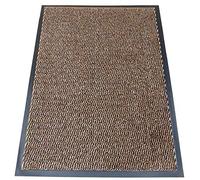 TrendMakers Machine Washable Beige/Black Heavy Quality Non Slip Hard Wearing Barrier Mat/Dirt Trapper Home Office - 15 Sizes (40cm x 60cm)