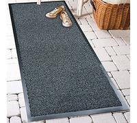 TrendMakers Machine Washable Door Mat Grey/Black Heavy Quality Non Slip Hard Wearing PVC Back Barrier Mat. Available in 8 sizes (90cm x 150cm)