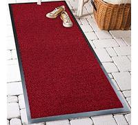 TrendMakers Machine Washable Door Mat Wine Red/Black Heavy Quality Non Slip Hard Wearing PVC Back Barrier Mat. Available in 8 sizes (90cm x 150cm)