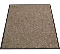 TrendMakers Machine Washable Light Beige Black Heavy Quality Non Slip Hard Wearing Barrier Mat/Dirt Trappers (50cm x 80cm)