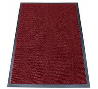 TrendMakers Machine Washable Wine Red/Black Heavy Quality Non Slip Hard Wearing Barrier Mat/Dirt Trapper Home Office - 15 Sizes (40cm x 60cm)