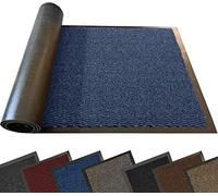TrendMakers MEDIUM MIDNIGHT BLUE/BLACK DOOR MAT DIRT TRAPPER NON SLIP WELCOME ENTRANCE INDOOR/OUTDOOR RUBBER BACKED DOORMAT RUNNER BARRIER MATS RUG PVC EDGED KITCHEN FLOOR MAT 80X160CM (2ft 8"x 5ft4")