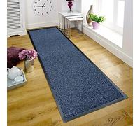 TrendMakers Medium MIDNIGHT BLUE Heavy Duty Black PVC Edge Pile Top Rubber Barrier Entrance Door Kitchen Utility Dust Floor Hall Hallway Runners Mats Rugs 60cm x 90cm | POLYPROPYLENE PILE