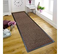 TrendMakers Small BEIGE/BLACK Heavy Duty Black PVC Edge Pile Top Rubber Barrier Entrance Door Kitchen Utility Dust Floor Hall Hallway Runners Mats Rugs 40cm x 60cm | POLYPROPYLENE PILE