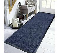TrendMakers Small MIDNIGHT BLUE/BLACK Hardwearing Heavy Duty Black PVC Edge Pile Top Rubber Barrier Entrance Door | Doormat Floor Mat Rugs | 40cm x 60cm
