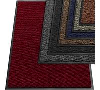 TrendMakers Wine Red/Black Durable Rubber Door Mat, Front Waterproof Floor mat, Low Profile, Heavy Duty Welcome Doormat Indoor/Outdoor, Rug Mats Entrance, Kitchen, Non Slip Runners (90cm x 150cm)