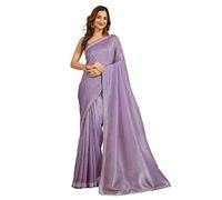 TRENDMALLS Women's Art Silk Zarkan Work Saree with Unstitched Blouse Piece (K1209-Purple)