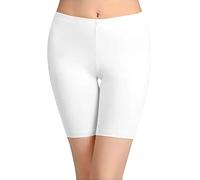 TRENDMALLS Women's Cotton Boy Shorts Underwear Anti Chafing Soft Biker Short Plus Boy Cycling Shorts White
