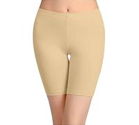 TRENDMALLS Women's Cotton Boy Shorts Underwear Anti Chafing Soft Biker Short Plus Boy Shorts Beige