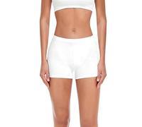 TRENDMALLS Women's High Coverage Super Combed Cotton Elastane Stretch Mid Waist Boy Shorts with Concealed Waistband and StayFresh Treatment For girl women White