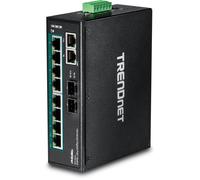 TRENDnet 10-Port Industrial Gigabit PoE+ DIN-Rail Switch, 8 x Gigabit PoE+ Ports