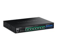TRENDnet 12-Port 10G PoE++ Web Smart Switch, TPE-7124SBF, 720W PoE Power Budget, 8 x 10G PoE++ Ports, 4 x 10G SFP+ Ports, NDAA TAA Compliant, 1U 19" Rack Mountable, Lifetime Protection