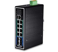 TRENDnet 12-Port Hardened Industrial Gigabit PoE+ Layer 2+ Managed DIN-Rail Switch, TI-PG1284i, 240 W Power Budget, Hardened IP30 Network Ethernet Gigabit PoE+ Switch