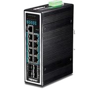 TRENDnet 12-Port Hardened Industrial Gigabit PoE+ Layer 2+ Managed DIN-Rail Switch, TI-PG1284i, 240 W Power Budget, Hardened IP30 Network Ethernet Gigabit PoE+ Switch