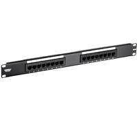 TRENDnet 16-Port Cat6 Unshielded Wall Mount or RackMount Patch Panel, Compatible with Cat 3/4/5/5e/6 Cabling, TC-P16C6 Black