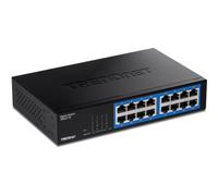 TRENDnet 16-Port Gigabit Desktop Switch, TEG-S17D, 16 x Gigabit RJ-45 Ports, 32Gbps Switching Capacity, Fanless Design, Metal Enclosure, Internal Power Supply, Lifetime Protection, Black