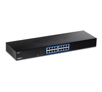 TRENDnet 16-Port Gigabit Switch, TEG-S17, 16 x Gigabit RJ-45 Ports, 32Gbps Switching Capacity, Fanless Design, Metal Enclosure, Internal Power Supply, Lifetime Protection, Black