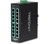 TRENDnet 16-Port Hardened Industrial Unmanaged Gigabit 10/100/1000Mbps DIN-Rail Switch w/ 16 Gigabit PoE+ Ports, TI-PG160