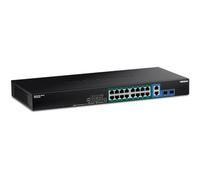 TRENDnet 18-Port Gigabit High Power Poe+ Switch, 16 X Gigabit Poe+ Ports, 2 X Shared Gigabit Ports, 36Gbps Switching Capacity, 440W PoE Power Budget, TPE-TG182F