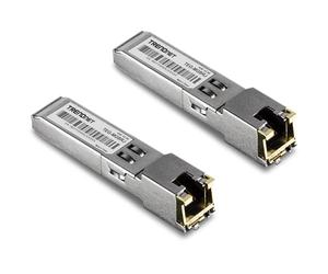 TRENDnet 2-Pack 1000BASE-T RJ45 Copper SFP Modules,TEG-MGBRJ/2, NDAA + TAA Compliant, Transmission Distance up to 100m (328 ft.), Hot Pluggable, IEEE 802.3ab, Supports Data Rates Up to 1.25Gbps