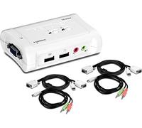 TRENDnet 2-Port USB KVM Switch and Cable Kit with Audio, Manage Two PCs, USB 1.1, Hot-Plug, Auto-Scan, Hot-Keys, Windows & Linux Compliant, TK-209K