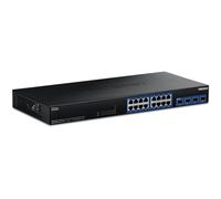 TRENDnet 20-Port 2.5G/Multi-Gig Switch with 10G SFP+ Ports, TEG-S50204, 16 x 2.5G RJ-45 Ports, 4 x 10G SFP+ Ports, 160Gbps, 1U Rack Mountable, NDAA TAA Compliant, Lifetime Protection, Black