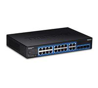 TRENDnet 20-Port Gigabit Web Smart Switch, 16 x Gigabit Ports, 4 x shared Gigabit Ports (RJ-45/SFP), VLAN, QoS, LACP, IPv6 Support, 40 Gbps Switching Capacity, TEG-204WS
