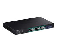 TRENDnet 28-Port Gigabit Web Smart PoE+ Switch with 24 Gigabit PoE+ Ports, TPE-30284, 4 x 10G SFP+ Slots, 370W PoE Power,VLAN, QoS, LACP, IPv4/IPv6 Static Routing