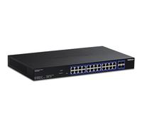 TRENDnet 28-Port Multi-Gig Web Smart Switch, TEG-3284WS, 24 x 2.5G Ports, 4 x 10G SFP+ Ports, Remote Cloud Management, NDAA TAA Compliant, 200Gbs, Lifetime Protection