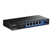 TRENDnet 4-PORT GIGABIT SWITCH WITH SFP | with SFP Slot, Fanless Design, Wall Mountable, Lifetime Protection, Black