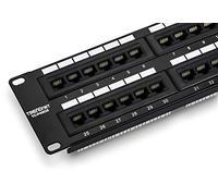 TRENDnet 48-Port Cat6 Unshielded Patch Panel, Wallmount Or Rackmount, Compatible With Cat3,4,5,5e,6 Cabling, For Ethernet, Fast Ethernet, Gigabit Applications, Black, TC-P48C6