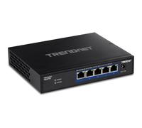 TRENDnet 5-Port 10G Switch, 5 x 10G RJ-45 Ports, 100Gbps Switching Capacity, Sup