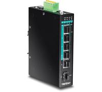 TRENDnet 5-Port Hardened Industrial Gigabit PoE+ DIN-Rail Switch, TI-PG541, 120 W Power Budget, 1 x SFP Slot, IP30 Rated Ethernet Unmanaged Switch, Gigabit PoE+ Network Switch