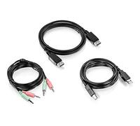 TRENDnet 6 ft. Display Port, USB, and Audio KVM Cable Kit, TK-CP06 | Compatible with KVM Switches, TK-240DP, TK-440DP, TK-241DP, TK-441DP, DisplayPort 1.2, 3.5mm Audio Connections