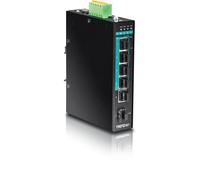 TRENDnet 6-Port Hardened Industrial Gigabit PoE+ Layered 2 Managed DIN-Rail Swit