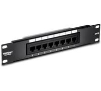TRENDnet 8-Port Cat6 Unshielded RackMount Patch Panel, 10 Inch Wide, 8 x Gigabit RJ-45 Ethernet Ports, TC-P08C6, Black