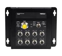 TRENDnet 8-Port Industrial EN50155 M12 Gigabit PoE+ Railway Switch, PoE Power Budget 200 W@48 V DC, 100 W@24 V DC, M23 Power Interface, TI-TPG80