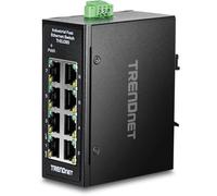 TRENDnet 8-Port Industrial Fast Ethernet DIN-Rail Mini Switch, TI-ELC80, 8 x 10/100Mbps Ports, IP30 Rated Housing, 1Gbps Switching Capacity, Black