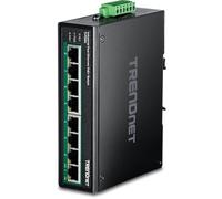 TRENDnet 8-Port Industrial Fast Ethernet PoE+ DIN-Rail Switch, TI-PE80, 8 x Fast Ethernet PoE+ Ports, IP30 Network Unmanaged Switch, 200W PoE Power Budget, 1.6 Gbps Switching Capacity