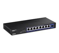 TRENDnet 9-Port Unmanaged 2.5G Switch with 10G SFP+ Port, TEG-S5091, 8 x 2.5GBASE-T Ports, 60Gbps, Wall Mountable, Ethernet Splitter, NDAA & TAA Compliant, Lifetime Protection, Black