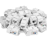 TRENDnet Cat6 Keystone Jack - 25-Pack, 90° Angle Termination, Colour-Coded L