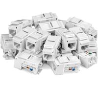 TRENDnet Cat6 Keystone Jack - 25-Pack, 90° Angle Termination, Colour-Coded Label
