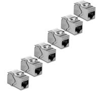 TRENDnet Cat6A RJ45 Keystone Inline Coupler Keystone Jack, 6-Pack, TC-KC06C6A, Keystone Jack Female to Female for Wall Plates & Blank Shielded Keystone Patch Panels, Ethernet Extender Adapter, Silver