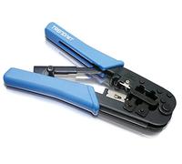 TRENDnet Crimping Tool, Crimp, Cut, and Strip Tool, for Any Ethernet or Telephone Cable, Built-in Cutter and Stripper, 8P-RJ-45 and 6P-RJ-12, RJ-11, All Steel Construction, Black, TC-CT68