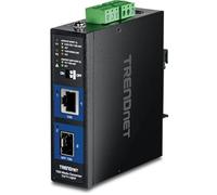 TRENDnet Industrial 10G SFP+ Media Converter, TI-F711SFP, Extreme Temperature IP50 Rated, Ethernet Splitter, DIN-Rail and Wall Mounts Included, NDAA TAA Compliant for Government Use