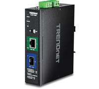 TRENDnet Industrial 10G SFP+ to 10G PoE++ Media Converter, TI-BF711SFP, Hardened IP50 Rated, NDAA & TAA Compliant for Government Use, Provides up to 95W, DIN-Rail and Wall Mounts Included